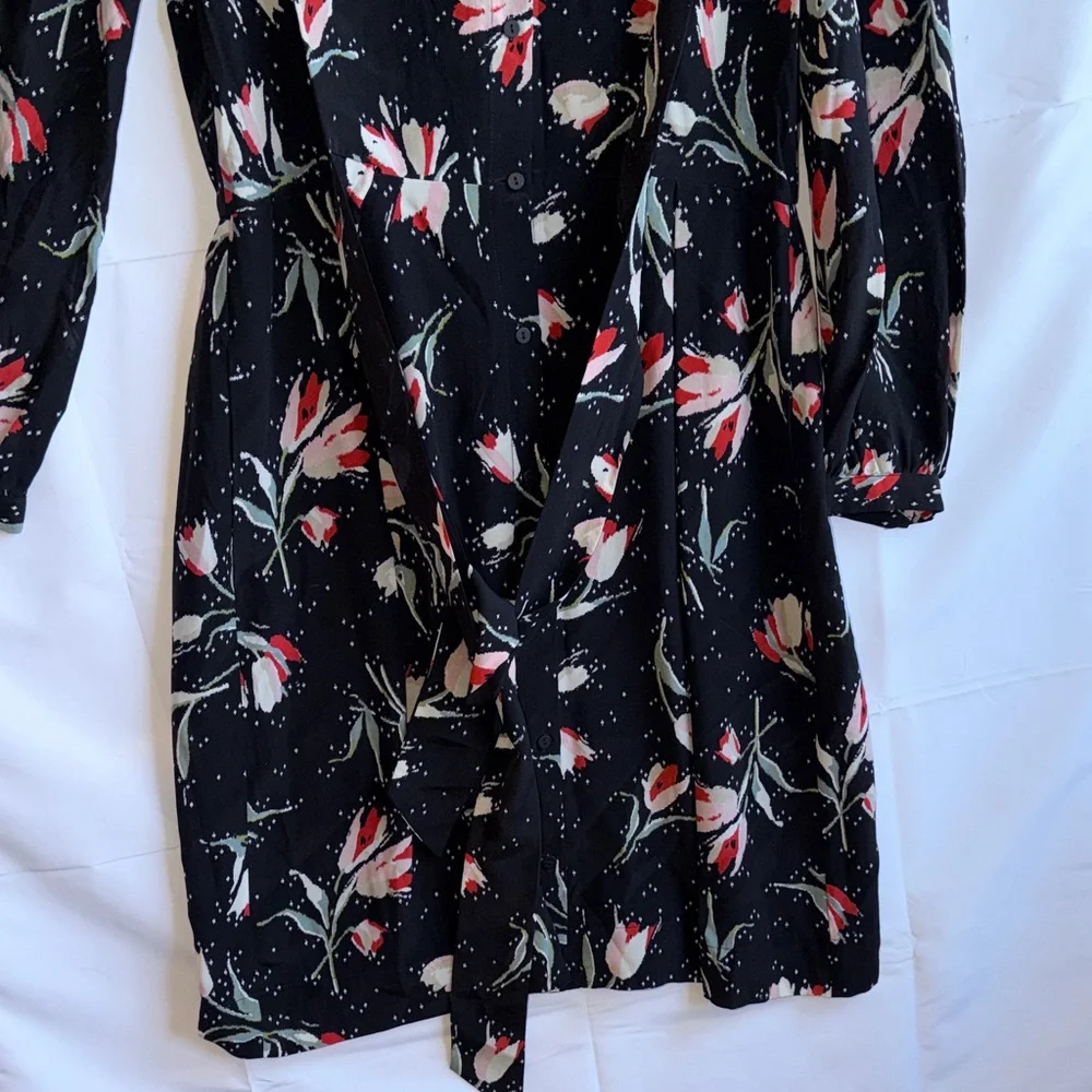 Rebecca Taylor Black Dress with Floral Accents - Picture 5 of 9